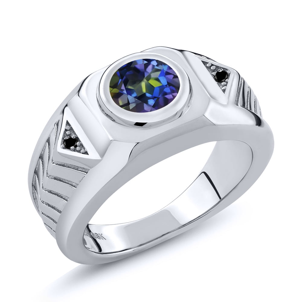 【美品】GEM STONE KING リング Silver925 #12 Gem Stone King Men's 925 Sterling Silver Oval Green