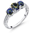 thumbnail image 1 of Gem Stone King 2.07 Ct Oval Blue Mystic Topaz 925 Sterling Silver Ring (Size 6), 1 of 6