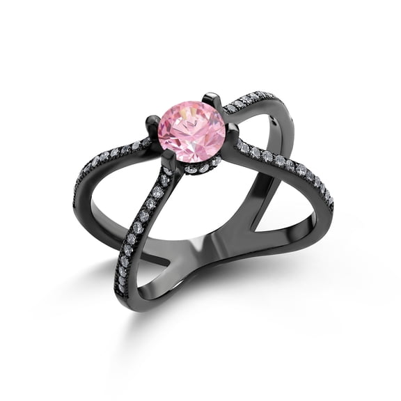 Gem Stone King 2.08 Ct Round Pink Zirconia 925 Sterling Silver Ring (Size 5)