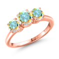 thumbnail image 1 of Gem Stone King 18K Rose Gold Plated Silver Mercury Mist Mystic Topaz Engagement Ring for Women | 2.10 Cttw | Round 6MM | Gemstone November Birthstone | Size 5, 1 of 6