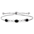 thumbnail image 1 of Gem Stone King 2.12 Ct Oval Black Onyx E-F Lab Grown Diamond 925 Sterling Silver Bracelet for Women, 1 of 5