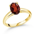 thumbnail image 1 of Gem Stone King 2.13 Ct Oval Red Garnet 10K Yellow Gold Ring, 1 of 4