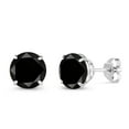 thumbnail image 1 of Gem Stone King 2.20 Ct Round Black AAA Diamond 18K White Gold Stud Earrings for Women Men, 1 of 6