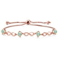 thumbnail image 1 of Gem Stone King 2.20 Ct Round Mercury Mist Mystic Topaz 18K Rose Gold Plated Silver Keren Hanan Women Adjustable Infinity Tennis Bracelet, 1 of 3