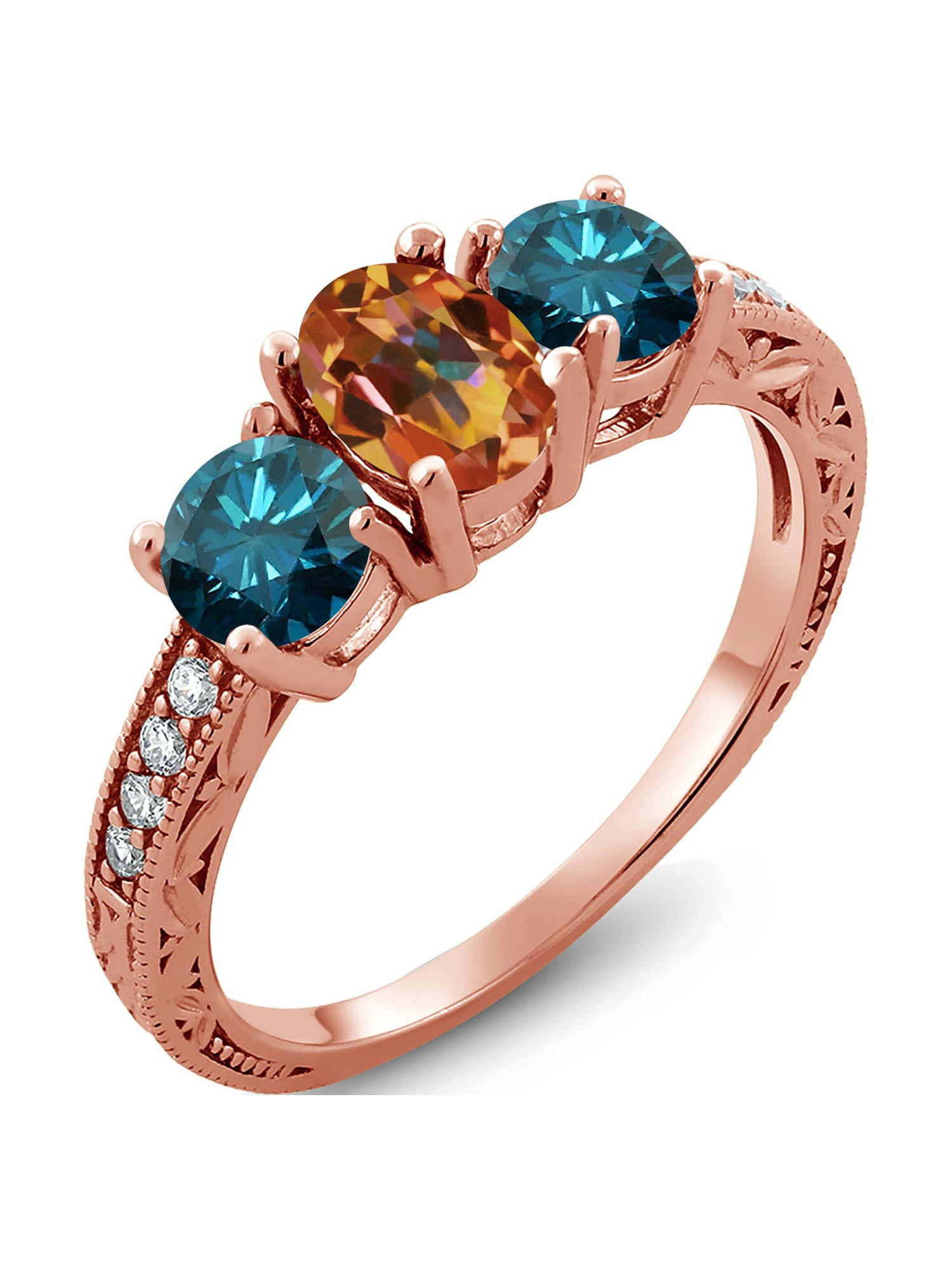 Rose Gold Blue Diamond Moissanite offers