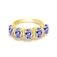 thumbnail image 1 of Gem Stone King Blue Tanzanite 18K Yellow Gold Plated Silver Women's Ring 2.25 Ct Oval (Size 9), 1 of 4