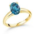 thumbnail image 1 of Gem Stone King 2.25 Ct Oval London Blue Topaz 10K Yellow Gold Ring, 1 of 4