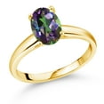 thumbnail image 1 of Gem Stone King 2.30 Ct Oval Green Mystic Topaz 10K Yellow Gold Ring, 1 of 4