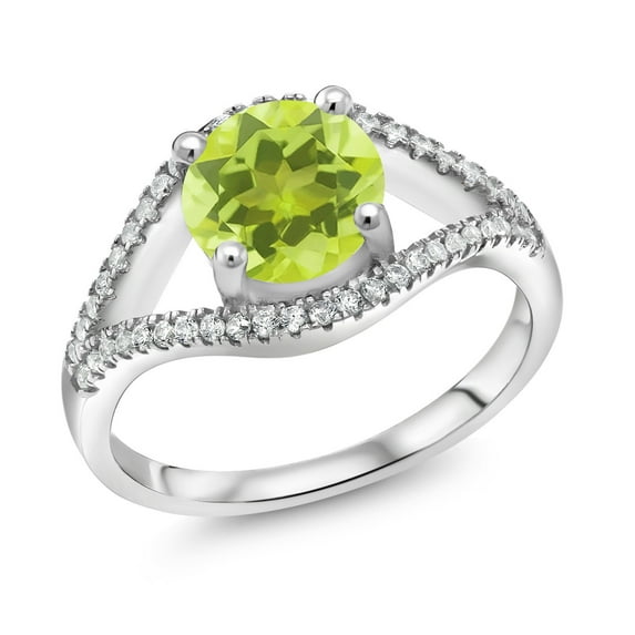 Gem Stone King 2.35 Ct Round Yellow Lemon Quartz 925 Sterling Silver Ring (Size 8)