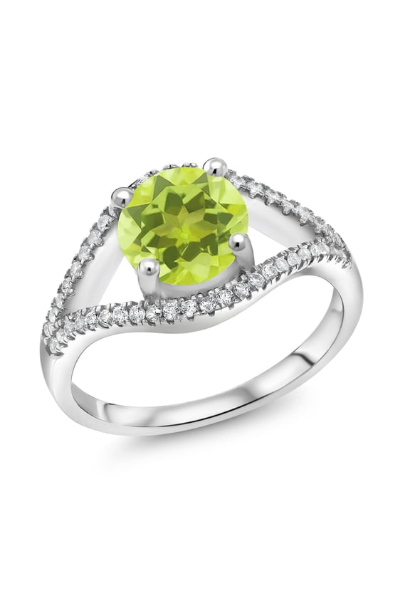 2.35 Ct Round Yellow Lemon Quartz 925 Sterling Silver Ring (Size 9)