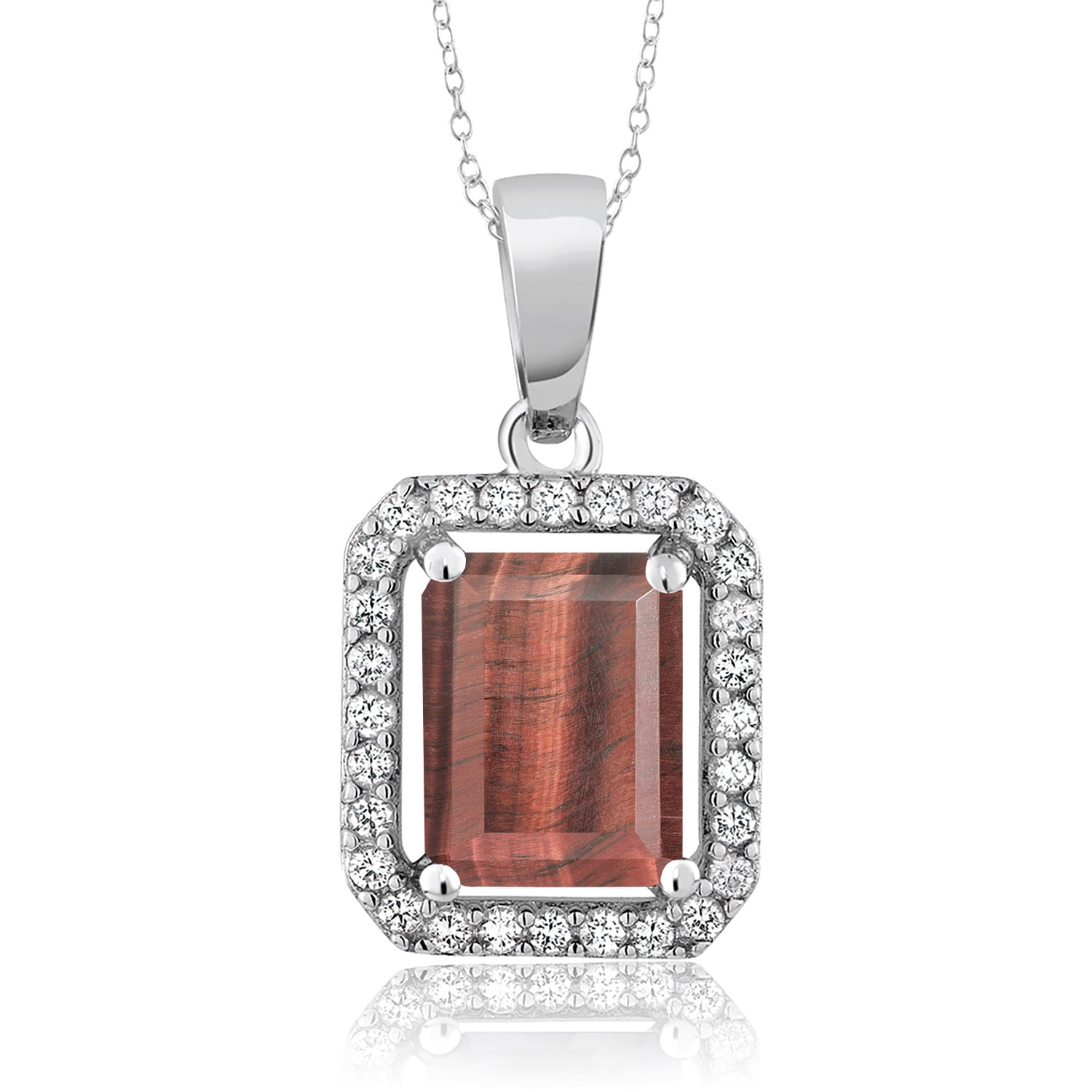Gem Stone King Sterling Silver Heart Pendant Necklace – 3.14 Ct Sky Blue Aquamarine & Red Garnet, 18 Inch Chain