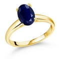 thumbnail image 1 of Gem Stone King 2.50 Ct Oval Blue Sapphire 10K Yellow Gold Ring, 1 of 4