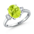 thumbnail image 1 of Gem Stone King 2.50 Ct Oval Yellow Lemon Quartz White Created Sapphire 925 Sterling Silver Ring, 1 of 6