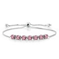 thumbnail image 1 of Gem Stone King 2.52 Ct Round Pink Lab Grown Diamond 925 Sterling Silver Bracelet for Women, 1 of 3