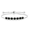 thumbnail image 1 of Gem Stone King 2.59 Ct Round Black Diamond 925 Sterling Silver Bracelet for Women, 1 of 3