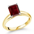 thumbnail image 1 of Gem Stone King 2.61 Ct Octagon Red Garnet 10K Yellow and White Gold Ring Ring, 1 of 4