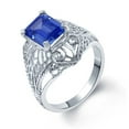 thumbnail image 1 of Gem Stone King Fancy Blue 925 Sterling Silver Ring Set with Zirconia (Size 6), 1 of 2