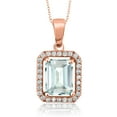 thumbnail image 1 of Gem Stone King 2.66 Ct Sky Blue Simulated Aquamarine 18K Rose Gold Plated Silver Pendant, 1 of 4