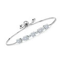 thumbnail image 1 of Gem Stone King 2.76 Cttw 925 Sterling Silver White Moissanite Tennis Bracelet for Women | Round 5MM and 2.5MM | Bollo Bracelet | Fully Adjustable up to 9 inch | Easy-On Easy-Off, 1 of 5