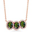 thumbnail image 1 of Gem Stone King 2.85 Ct Oval Green Mystic Topaz 18K Rose Gold Plated Silver Necklace, 1 of 4