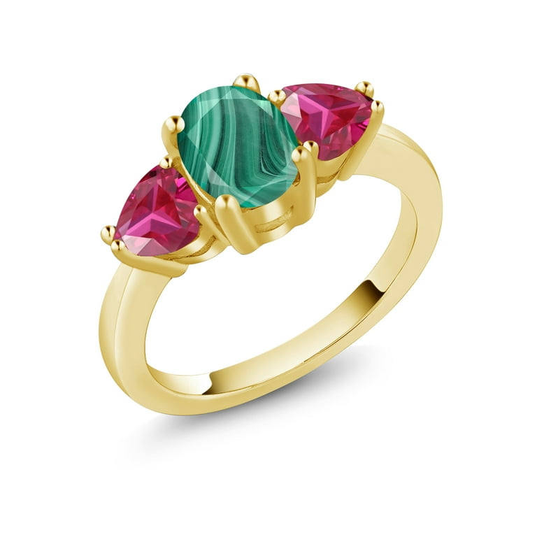 Green And Red Stone Ring U Shape Red And Green Stone Finger Ring