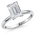 thumbnail image 1 of Gem Stone King 2 Carat 14K White Gold Lab Grown Emerald Cut IGI Certified Diamond Engagement Ring | D-E Color | VS1-VS2 Clarity | Wedding Anniversary Promise Ring for Women, 1 of 6