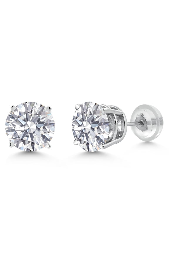 2 Cttw Round Cut 14K White Gold IGI Certified Lab Grown Diamond Stud Earrings for Women Men | D-E Color | VS1-VS2 Clarity | Gold Earrings for Women Men