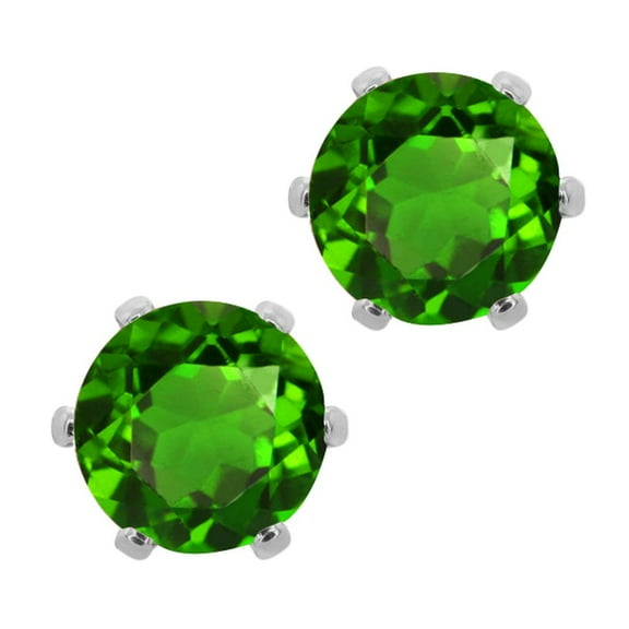 Gem Stone King 3.00 Ct Cubic Zirconia CZ Round Post With Friction Back Stud Earrings for Women Men 6MM