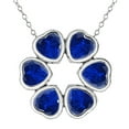 thumbnail image 1 of Gem Stone King 3.00 Ct Heart Shape Blue Created Sapphire 925 Sterling Silver Pendant With Chain, 1 of 3