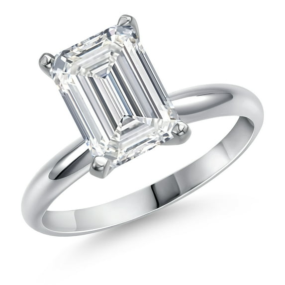 Gem Stone King 3.00 Ct IGI Certified Lab Grown Diamond Solitaire Engagement Ring for Women in 14K White Gold Ring | D-E Color | VS1-VS2 Clarity | Size 7