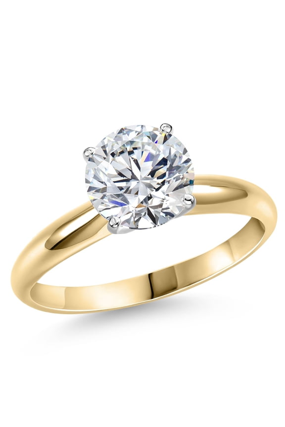 3.00 Ct IGI Certified Lab Grown Diamond Solitaire Engagement Ring for Women in Two Tone 14K Yellow and White Gold Ring | Round Cut | D-E Color | VS1-VS2 Clarity | Size 6
