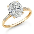 thumbnail image 1 of Gem Stone King 3.10 Cttw 10K Yellow Gold IGI Certified Lab Grown Diamond Engagement Ring for Women | Center Oval Diamond 3 Ct | F-G Color | VS Clarity (Size 9), 1 of 7