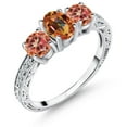 thumbnail image 1 of Gem Stone King 3.12 Ct Oval Ecstasy Mystic Topaz 925 Sterling Silver Ring (Size 8), 1 of 6