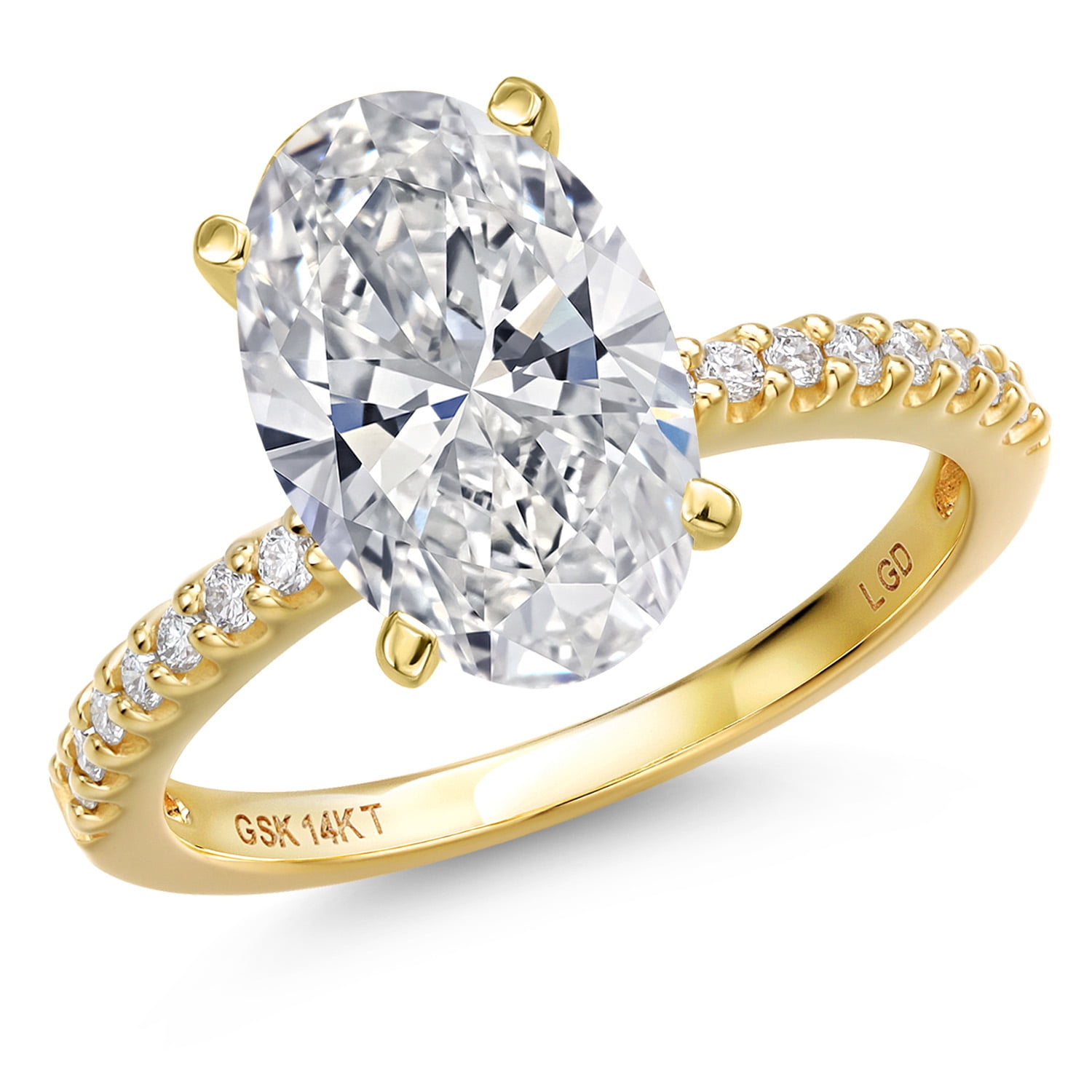 Gem Stone King 3.16 Cttw IGI Certified Lab Grown Diamond in 14K 