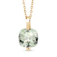 thumbnail image 1 of Gem Stone King 3.33 Ct Checkerboard Prasiolite 18K Yellow Gold Plated Silver Pendant With Chain, 1 of 3