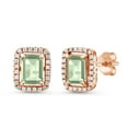 thumbnail image 1 of Gem Stone King 3.48 Ct Emerald Cut Green Prasiolite 18K Rose Gold Plated Silver Earrings, 1 of 4