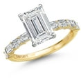 thumbnail image 1 of Gem Stone King 3.72 Cttw IGI Certified Lab Grown Diamond Engagement Ring for Women | 14K Two Tone Gold | Center 3 Ct Emerald Cut | E-F Color | VS1-VS2 Clarity (Size 7), 1 of 6