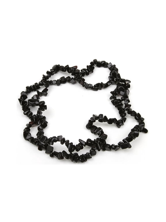 314.00 Carat Black Simulated Onyx Chip Necklace 32 inch