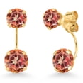 thumbnail image 1 of Gem Stone King 14K Yellow Gold Ecstasy Mystic Topaz Stud Earrings for Women | 4.00 Cttw | Gemstone November Birthstone | Round 6MM, 1 of 6