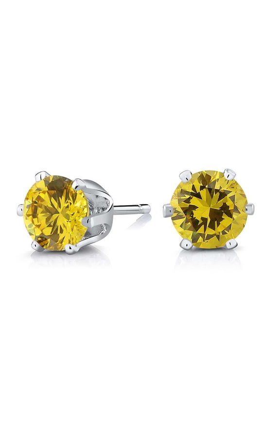 4.00 Cttw Round 7MM Multi-color Zirconia Stud Earrings for Women Men