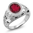 thumbnail image 1 of Gem Stone King 4.15 Ct Oval Red Mystic Quartz 925 Sterling Silver Men's Ring, 1 of 4