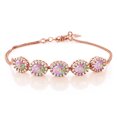 thumbnail image 1 of Gem Stone King 4.19 Ct Oval Cabochon Pink Simulated Opal 18K Rose Gold Plated Silver Bracelet for Women, 1 of 4