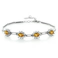 thumbnail image 1 of Gem Stone King 4.20 Ct Oval Yellow Sapphire 925 Sterling Silver Bracelet for Women 7+1 inches Extender, 1 of 5