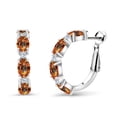 thumbnail image 1 of Gem Stone King 4.23 Ct Ecstasy Mystic Topaz G-H Lab Grown Diamond 925 Sterling Silver Hoop Earrings, 1 of 5