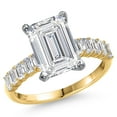 thumbnail image 1 of Gem Stone King 4.90 Cttw IGI Certified Lab Grown Diamond in 14K Two-Tone Gold Engagement Ring for Women | Emerald Cut Center Diamond 4 Ct | E-F Color | VS1 Clarity | Size 8, 1 of 6