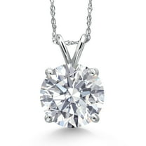 Gem Stone King 4 Ct Round Cut 14K White Gold IGI Certified Lab Grown Diamond Pendant Necklace | E-F Color | VS1-VS2 Clarity | Gold Necklace for Women | With 18 inch Gold Chain