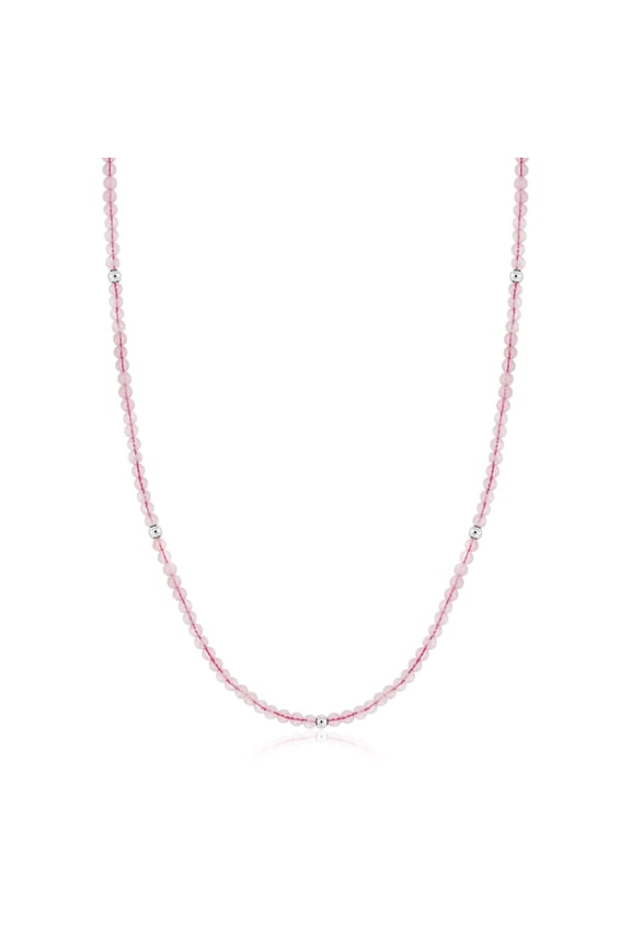 4mm Rose Quartz Stretchy Wrap-around Bracelet / 24" Necklace