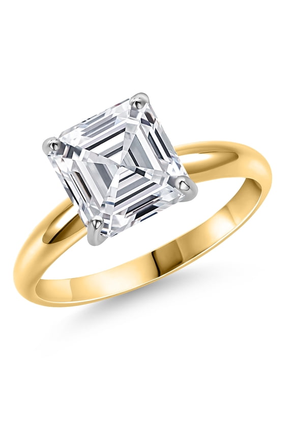 5.00 Ct IGI Certified Lab Grown Diamond 14K Two-Tone Gold Solitaire Engagement Ring for Women | Asscher Cut | D-E Color | VS1-VS2 Clarity | Size 8