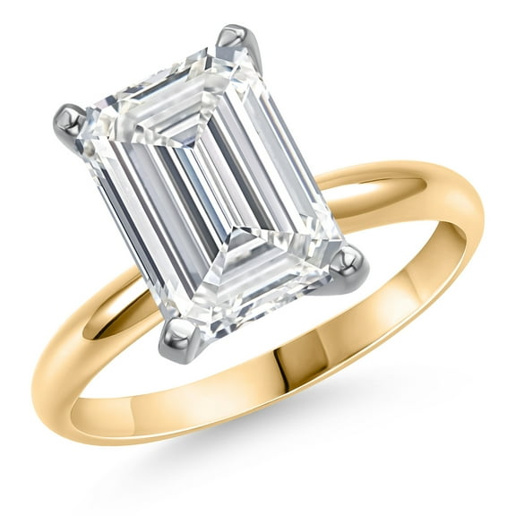 Gem Stone King 5.00 Ct IGI Certified Lab Grown Diamond Solitaire Engagement Ring for Women in Two Tone 14K Yellow and White Gold Ring | E-F Color | VS1-VS2 Clarity | Size 9