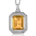 thumbnail image 1 of Gem Stone King 5.04 Ct Octagon Yellow Citrine 925 Sterling Silver Pendant, 1 of 4